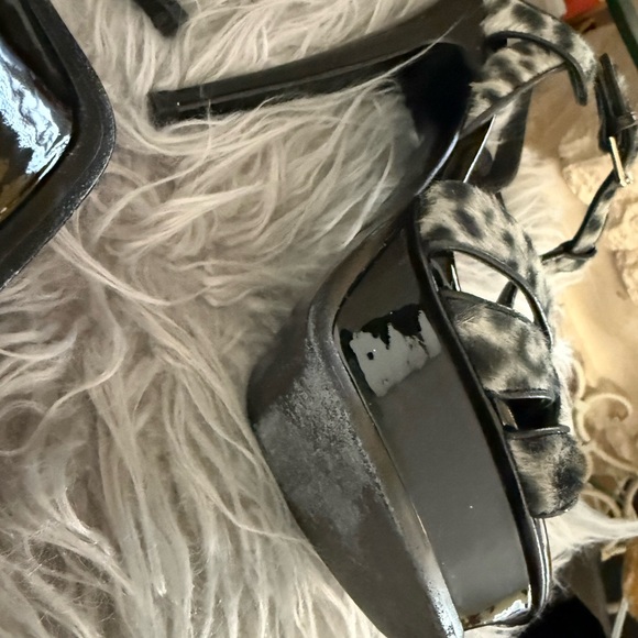 YSL Tribute Platform heels sz 35.5 Black/ faux fur Authentic - Picture 10 of 13